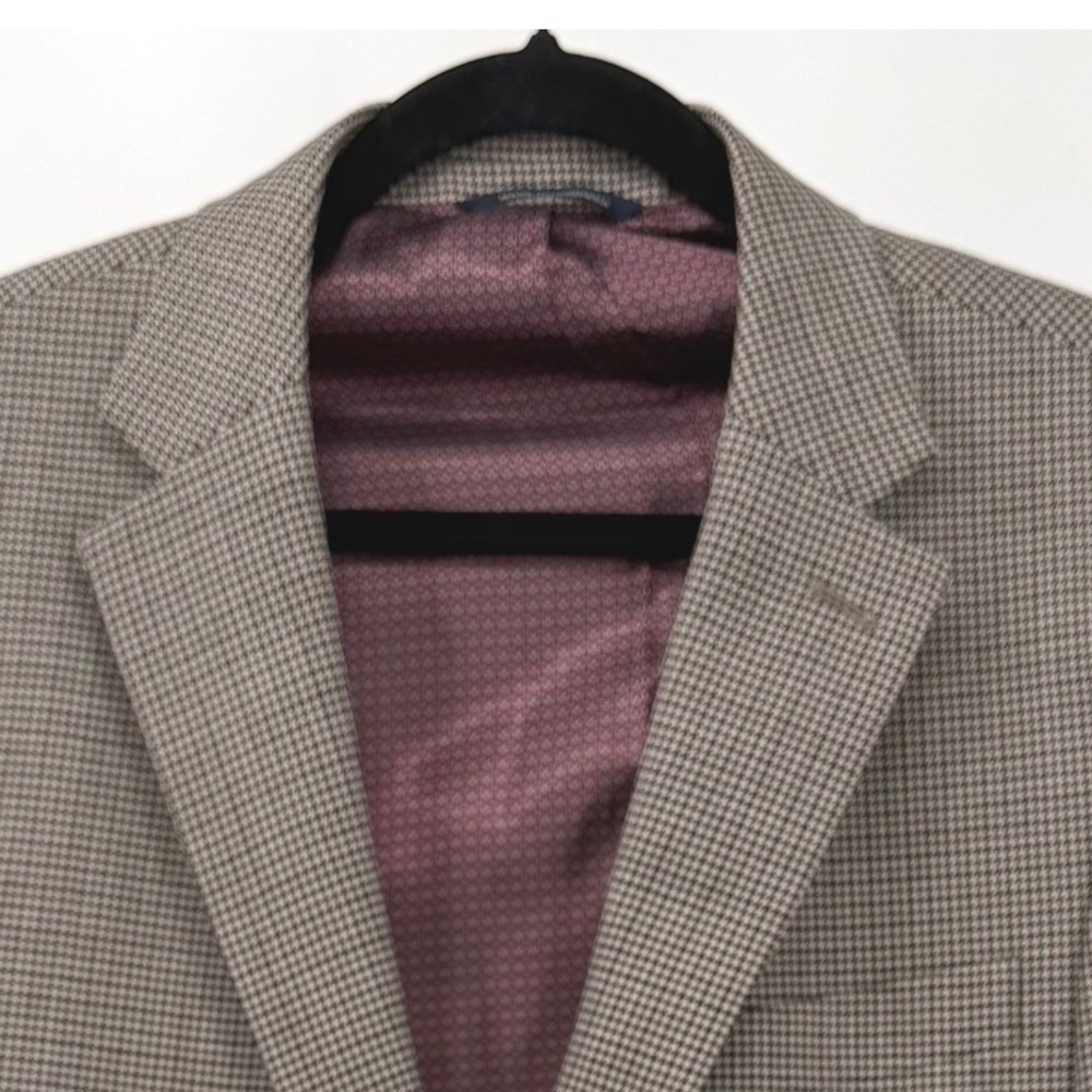 Vtg Lauren Ralph Lauren Mens M Blazer Brown Houndstooth Sport Coat 100% Wool